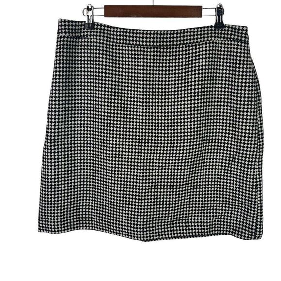 Talbots Women's size 16P Black White Checkerboard Print Skirt - Picture 2 of 7